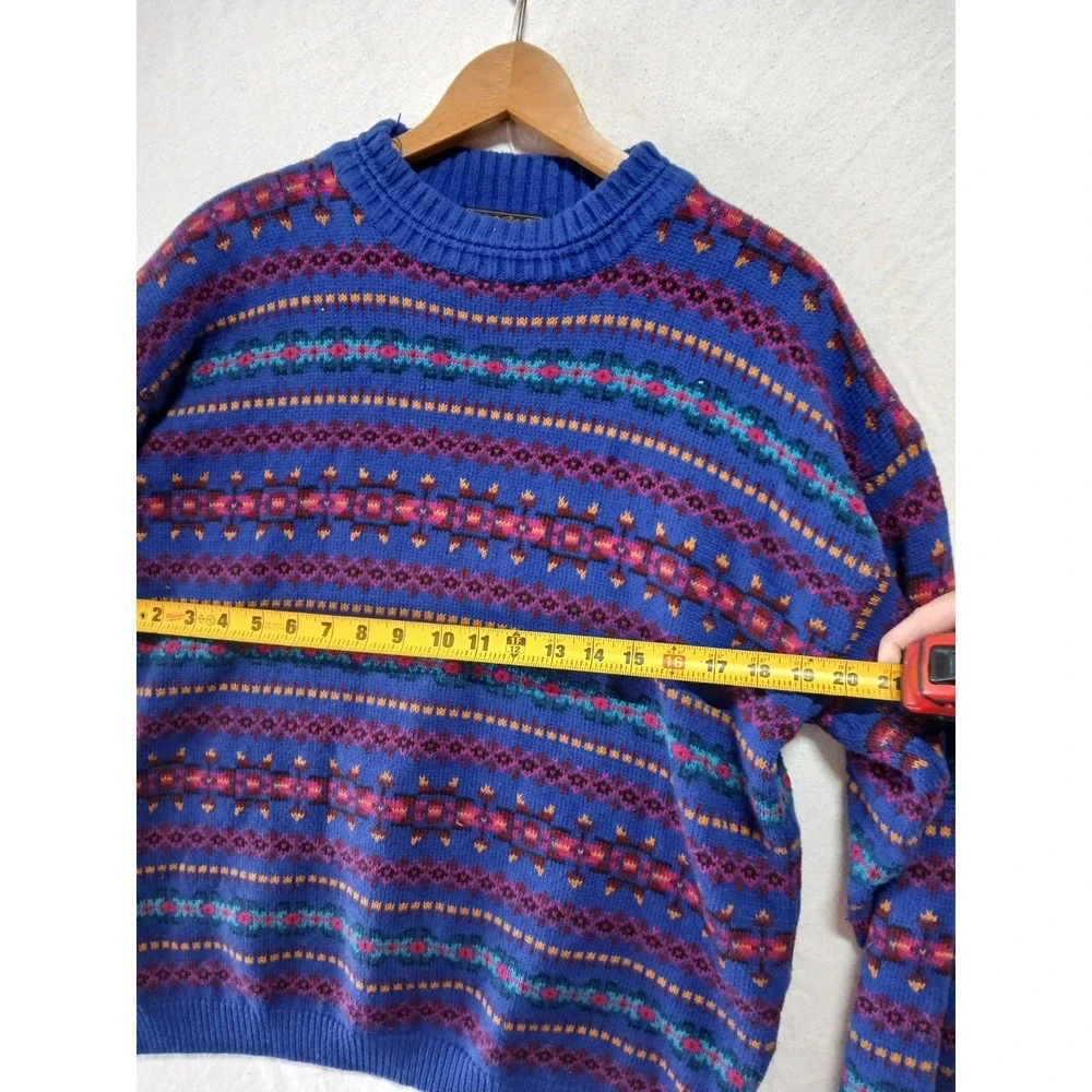 Vintage Eddie Bauer Pullover Sweater Holiday festive Thick Knit men's medium